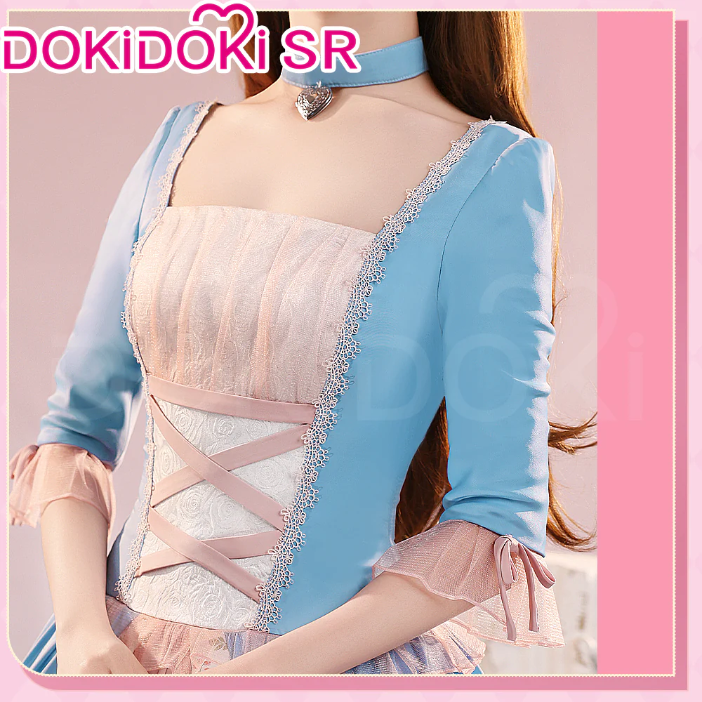 【Size S-3XL】DokiDoki-SR Movie Cosplay Costume Blue Princess Dress / Cloak / Petticoat - Image 4