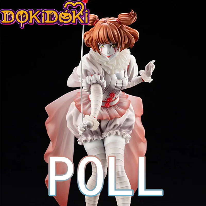 【POLL】$5 Deposit =10% OFF Coupon DokiDoki Movie It: Chapter One Cosplay Gender-Swapped Version Female Pink Dress Costume Pennywise