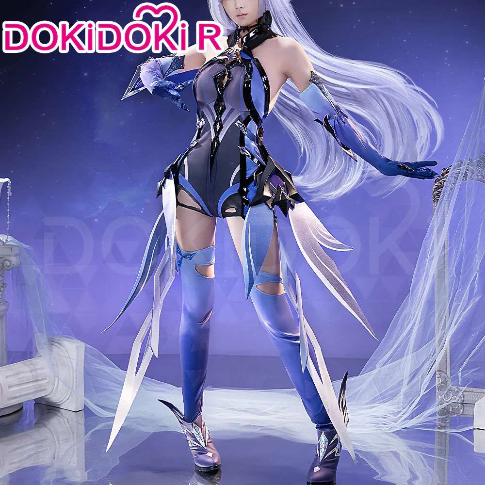 【Size S-3XL】DokiDoki-R Game Genshin Impact Cosplay Black Skirk Costume - Image 2