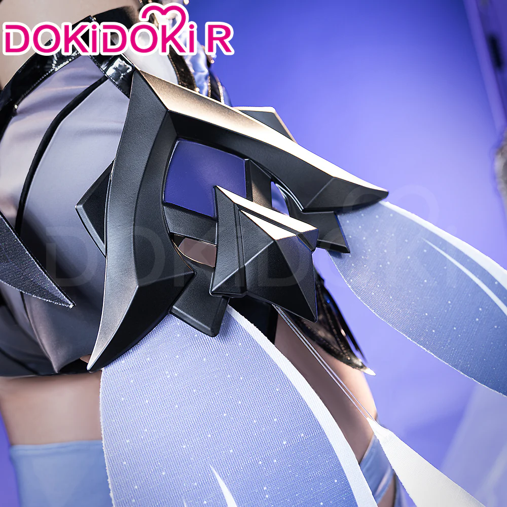 【Size S-3XL】DokiDoki-R Game Genshin Impact Cosplay Black Skirk Costume - Image 3