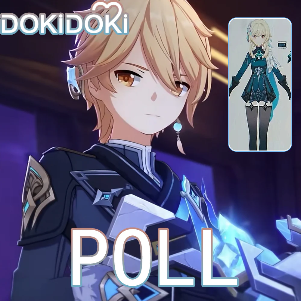 【POLL】$5 Deposit =10% OFF Coupon DokiDoki Game Genshin Impact Traveler Lumine / Traveler Sora Cosplay Snezhnaya Costume Anew Ying / Aether Kong Frozen Tundra Shrouded in Wind and Snow