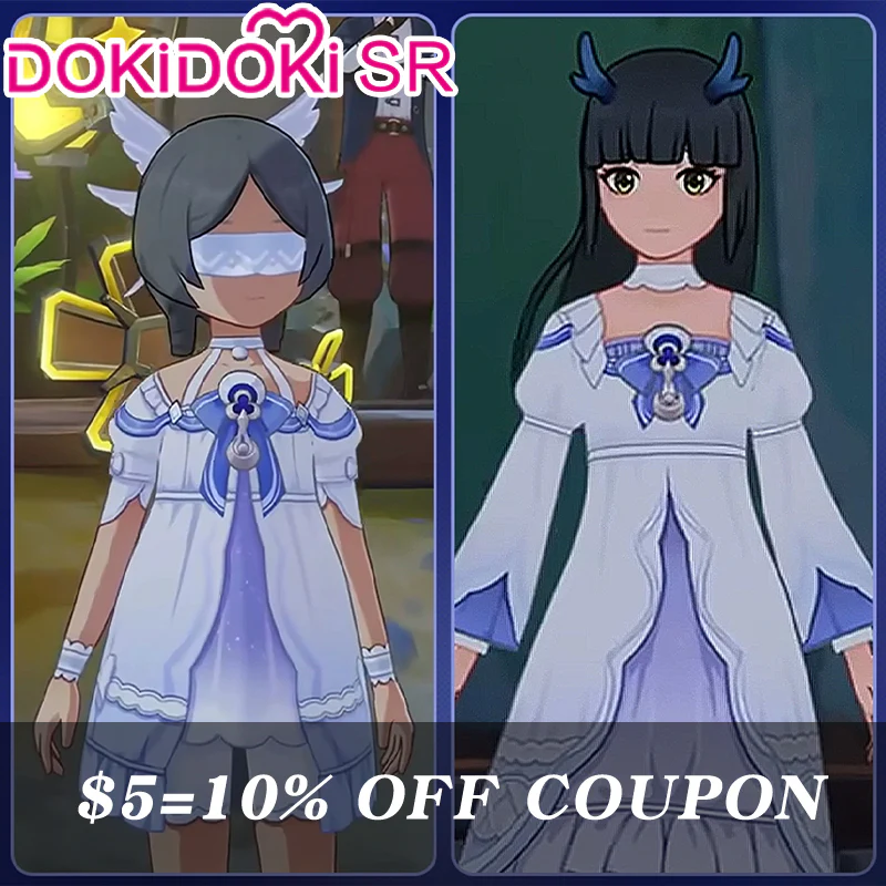 【POLL】$5 Deposit =10% off DokiDoki-SR Game Genshin Impact Cosplay Columbina Costume Long / Short Dress Moon-Prayer Night - Image 2