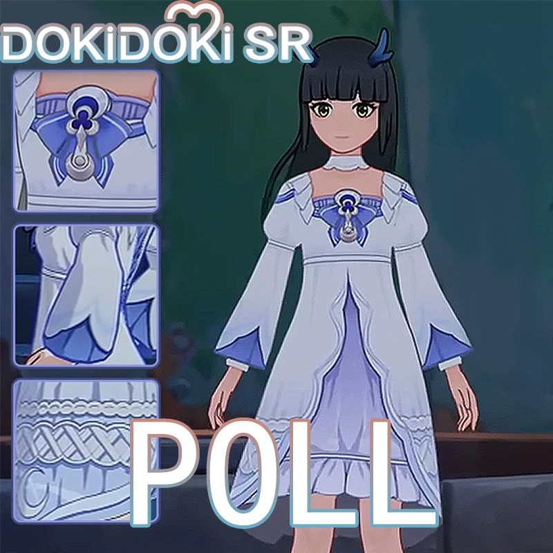 【POLL】$5 Deposit =10% off DokiDoki-SR Game Genshin Impact Cosplay Columbina Costume Long / Short Dress Moon-Prayer Night - Image 4