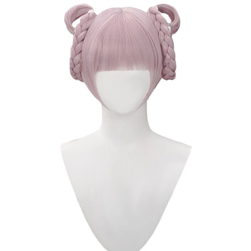 【Braid Ver Ready For Ship】DokiDoki Anime Yofukashi no Uta Cosplay Nanakusa Nazuna Wig Long Straight Pink Hair Braid - Image 6