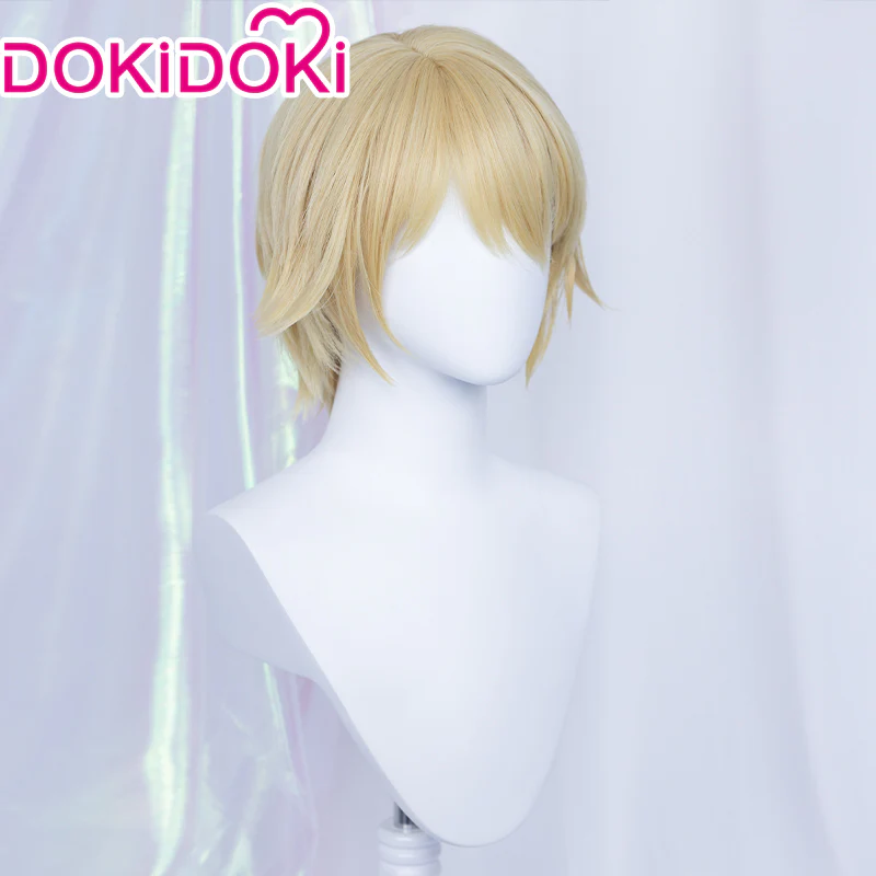 【Ready For Ship】DokiDoki Game Genshin Impact Cosplay Dainsleif Cosplay Wig  Men Short Golden - Image 2