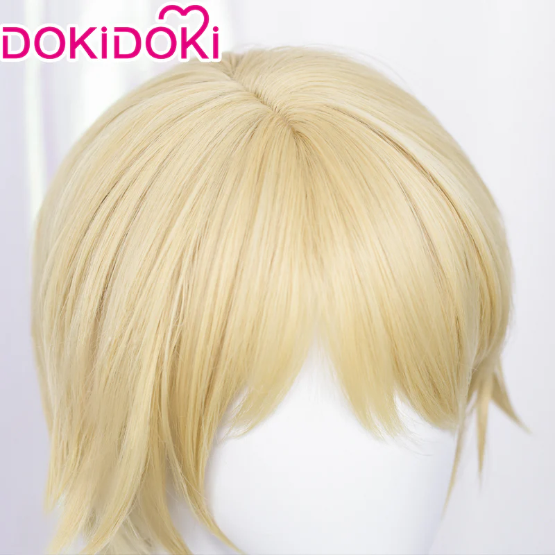 【Ready For Ship】DokiDoki Game Genshin Impact Cosplay Dainsleif Cosplay Wig  Men Short Golden - Image 4