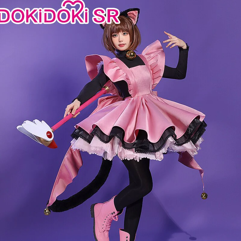 【Partially Ready For Ship】DokiDoki-SR Anime Card Captor Sakura Cosplay Kinomoto Sakura Costume Cute Black Cat Suit Women THE THUNDER Cardcaptor Sakura
