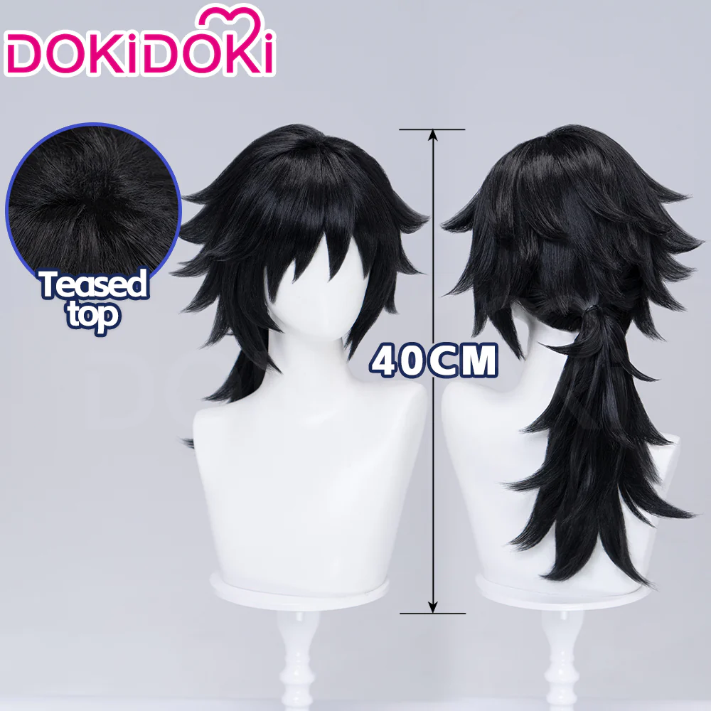 【Ready For Ship】DokiDoki Anime Copslay Wig Black Long Heat Resistant Hair Halloween