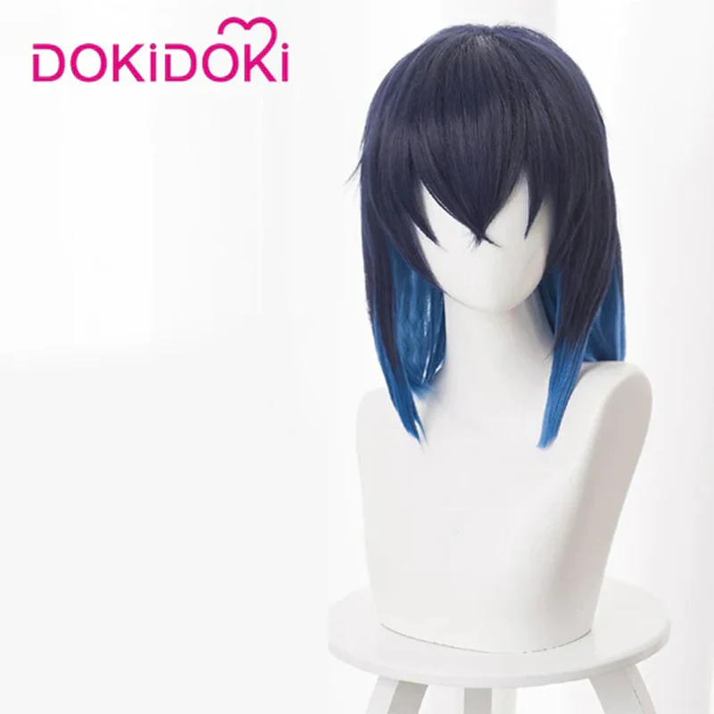 【Ready For Ship】DokiDoki Anime Copslay Wig Hair White & Blue Short Halloween