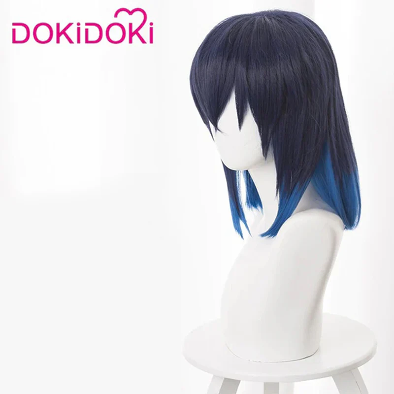 【Ready For Ship】DokiDoki Anime Copslay Wig Hair White & Blue Short Halloween - Image 3