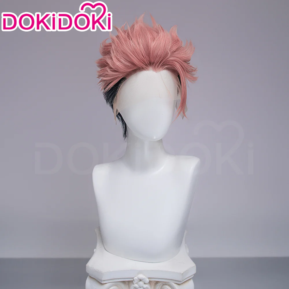 【Normal Ver Ready For Ship】【Front Lace】DokiDoki Anime Cosplay Wig Short Pink Black Hair Halloween - Image 9