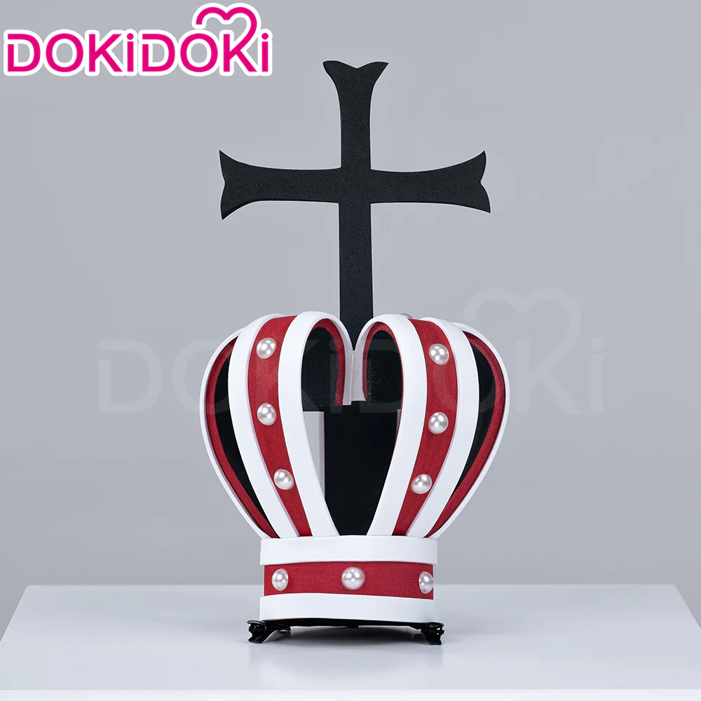 DokiDoki Anime Cosplay Wig Long Curly Pink Hair / Crown - Image 5