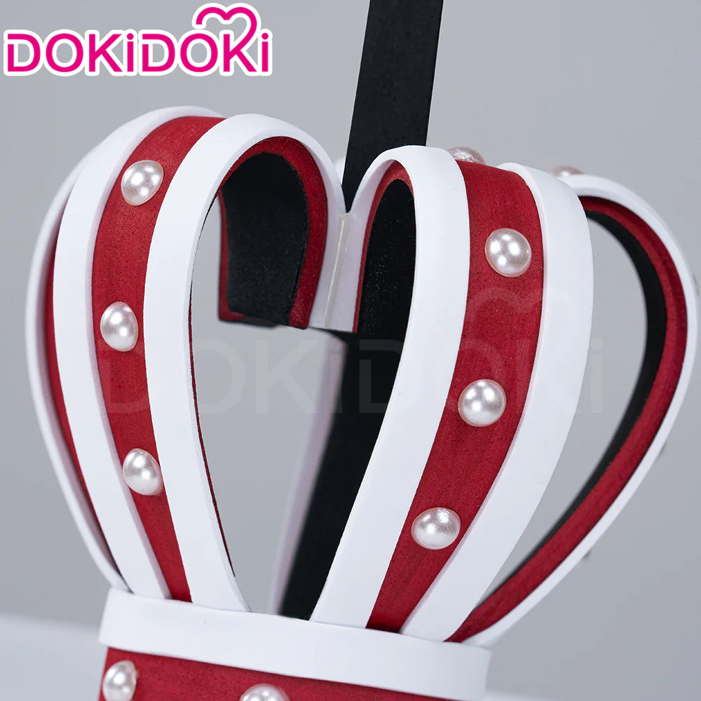 DokiDoki Anime Cosplay Wig Long Curly Pink Hair / Crown - Image 7