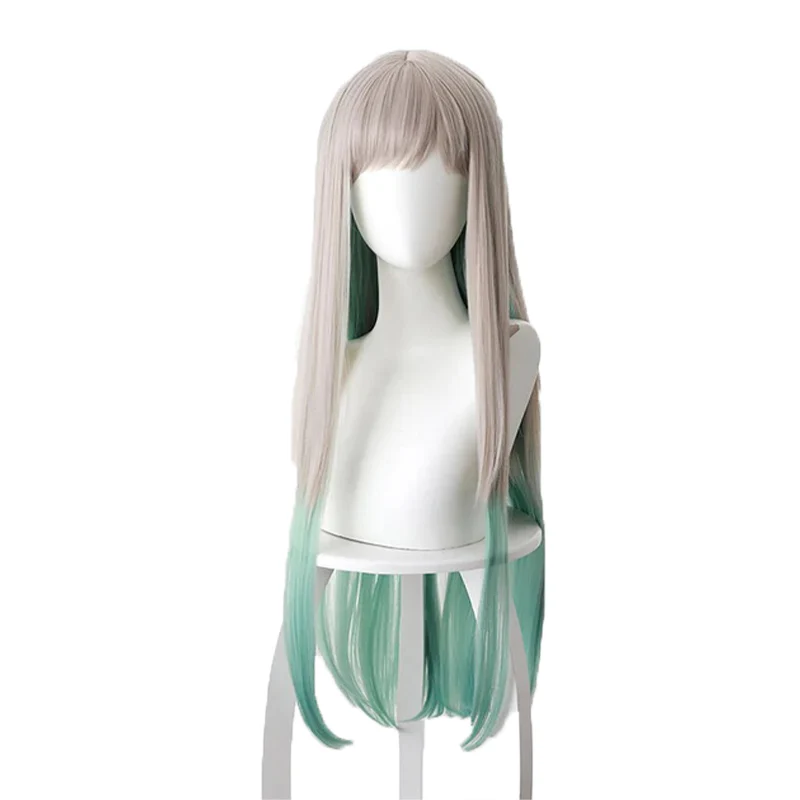 Dokidoki Anime Cosplay Wig Long Straight Dark Green Hair - Image 5