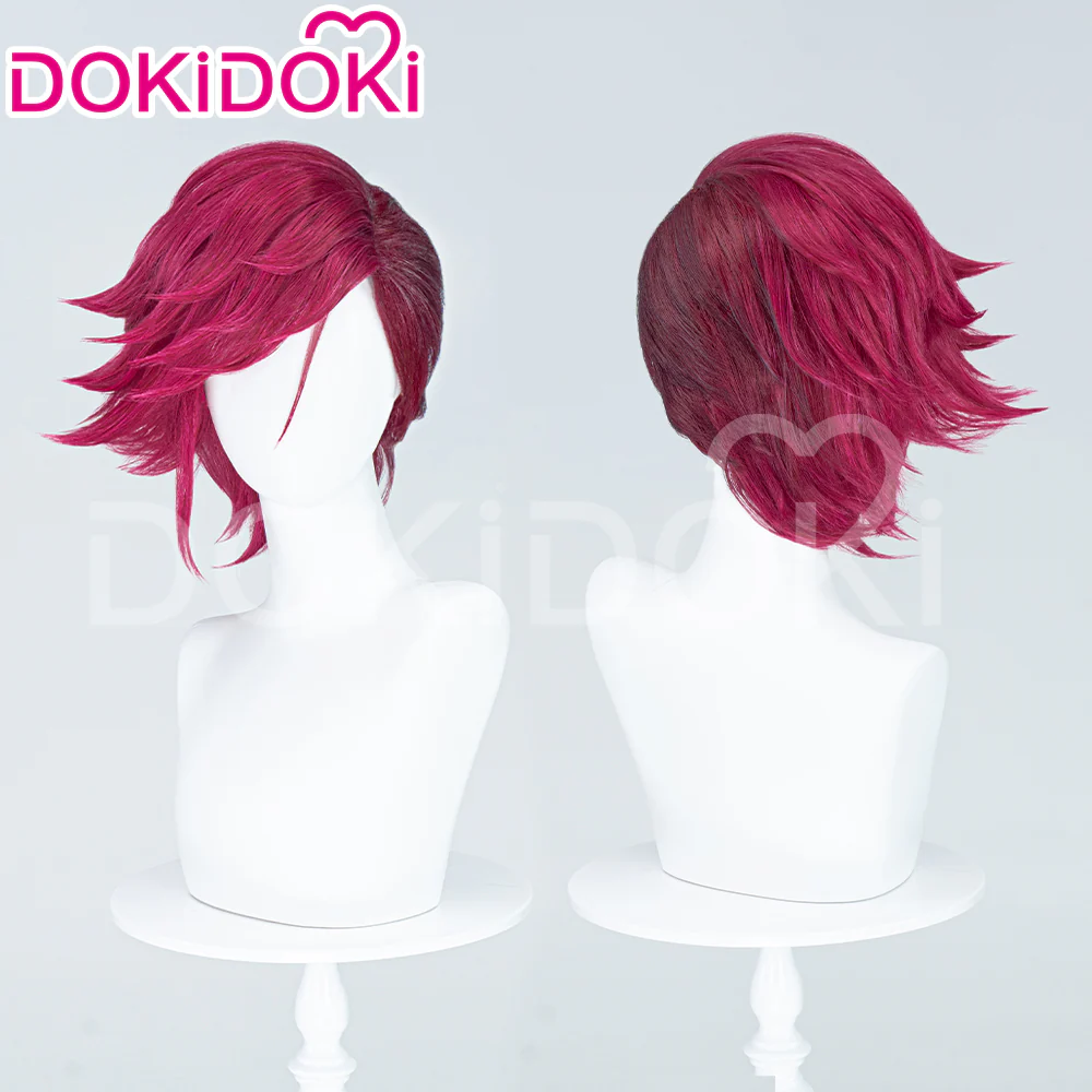 【Partially Ready For Ship】DokiDoki Game Cosplay Cosplay Wig / Earrings / Nose Ring / Tattoo / Goggle Curly Red / Young Version Black-Red / Gradient Color Matching Reverse Warping - Image 3