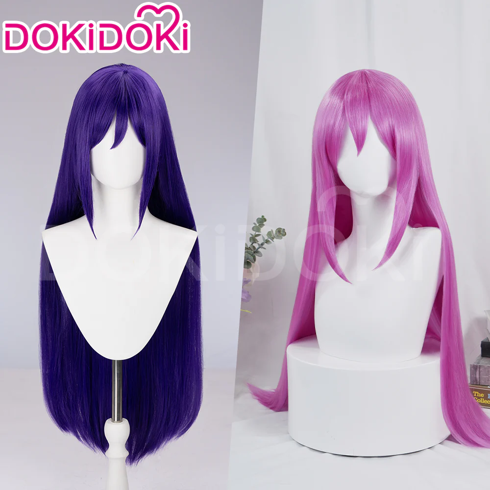 【Ready For Ship】DokiDoki Game Cosplay Wig Long Straight Pink / Purple Hair