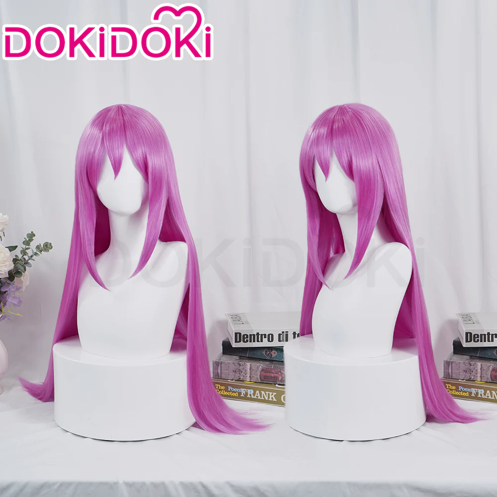 【Ready For Ship】DokiDoki Game Cosplay Wig Long Straight Pink / Purple Hair - Image 2