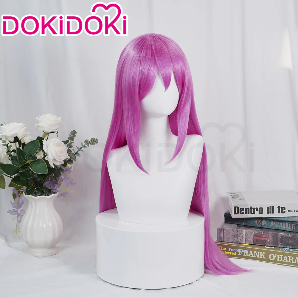 【Ready For Ship】DokiDoki Game Cosplay Wig Long Straight Pink / Purple Hair - Image 3
