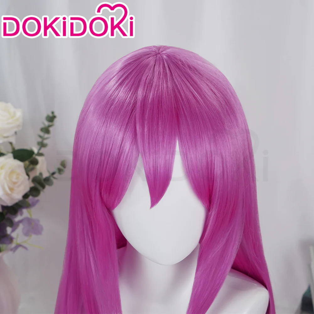 【Ready For Ship】DokiDoki Game Cosplay Wig Long Straight Pink / Purple Hair - Image 5