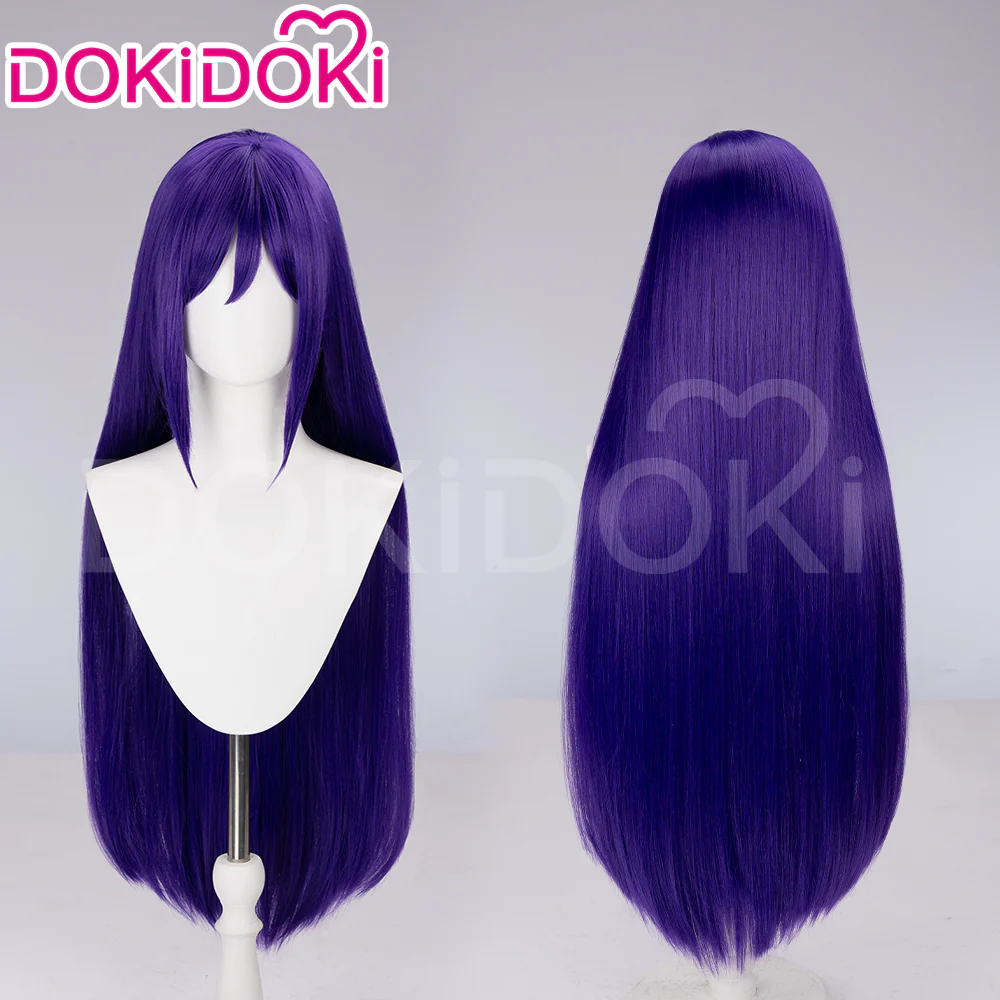 【Ready For Ship】DokiDoki Game Cosplay Wig Long Straight Pink / Purple Hair - Image 7