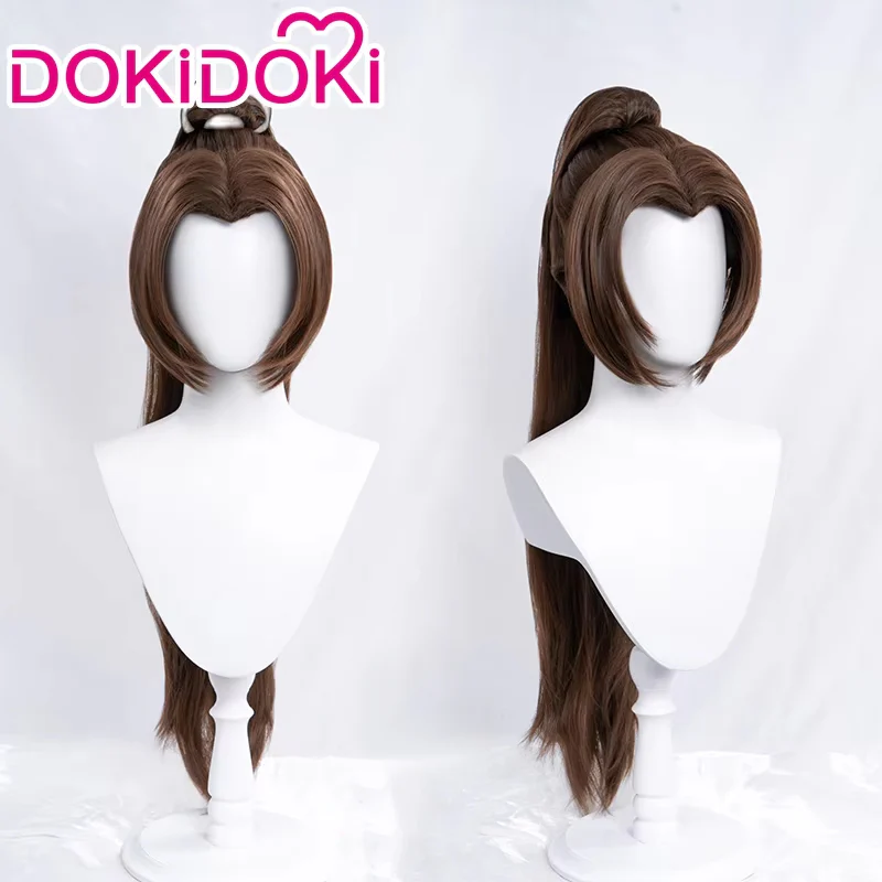 【Ready For Ship】DokiDoki Game Fighter Cosplay Wig Long Brown Straight Hair