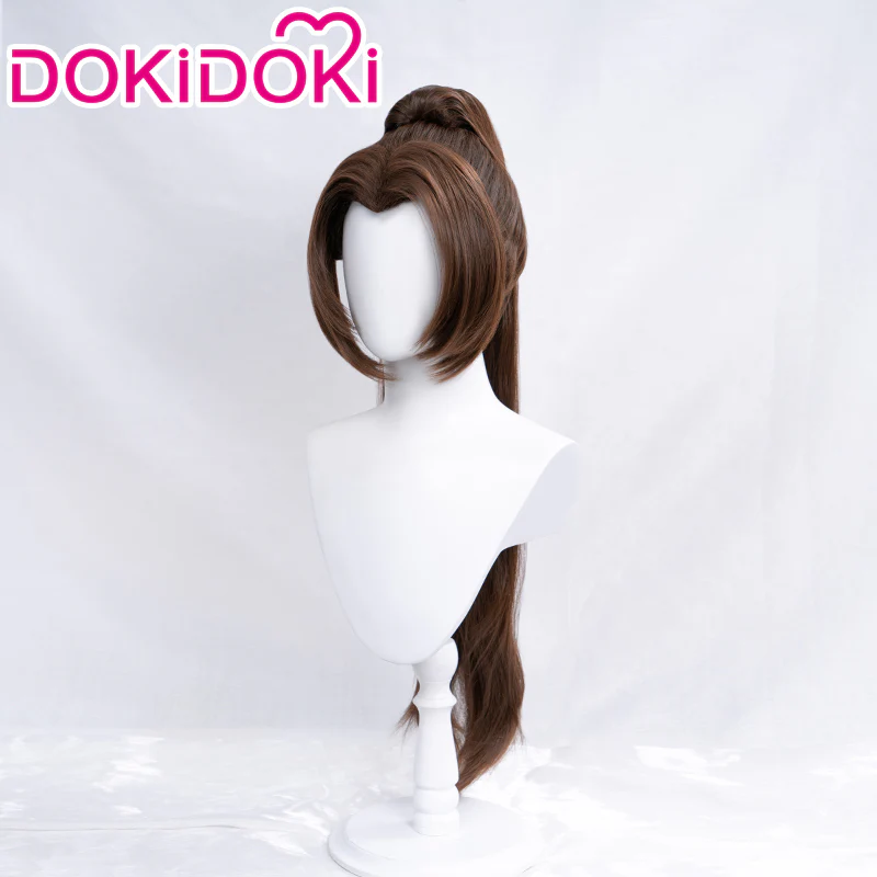 【Ready For Ship】DokiDoki Game Fighter Cosplay Wig Long Brown Straight Hair - Image 2