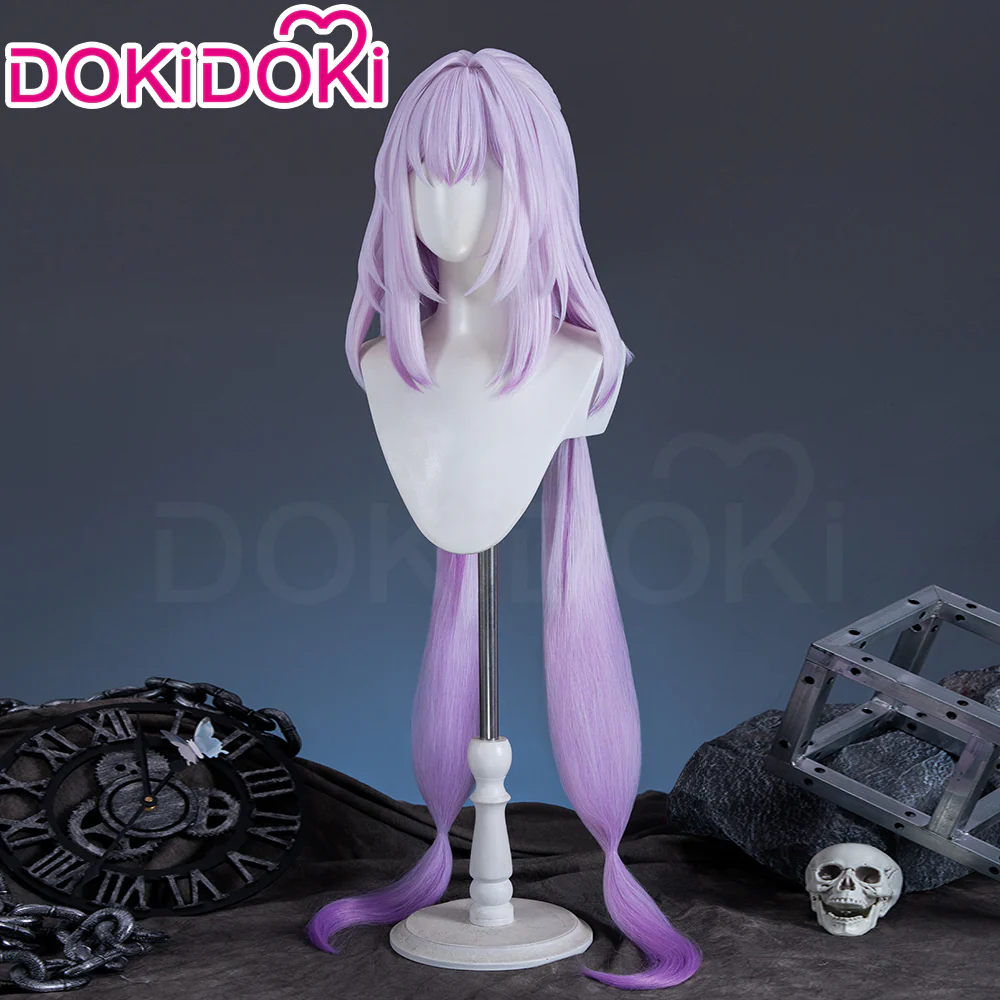 DokiDoki Game Honkai: Star Rail Cosplay Castorice Cosplay Wig / Headwear Ears / Earrings Ear Clips Ear Accessories Long Straight Purple Hair Twin Ponytails - Image 7