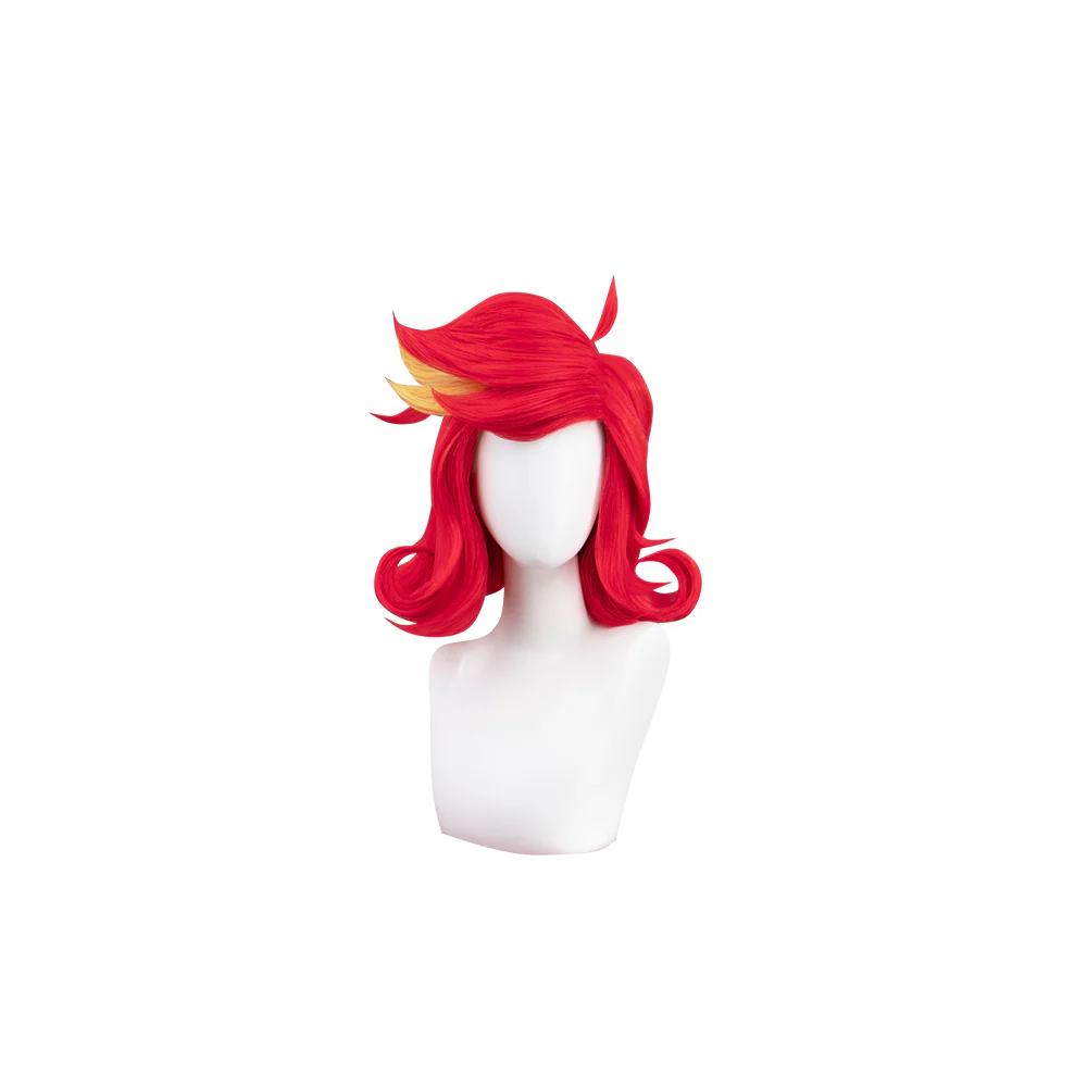 【Ready For Ship】【Pre Crimped 】DokiDoki Anime Hell Hotel Cosplay Wig Short Curly Red Yellow Hair - Image 5