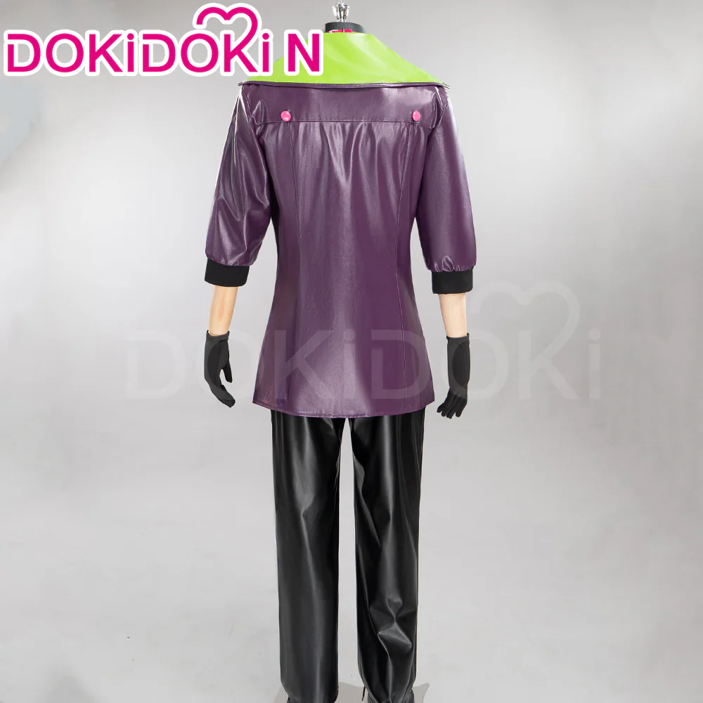【Size S-2XL】DokiDoki-N Anime Cosplay Purple Green  Clown Costume - Image 3