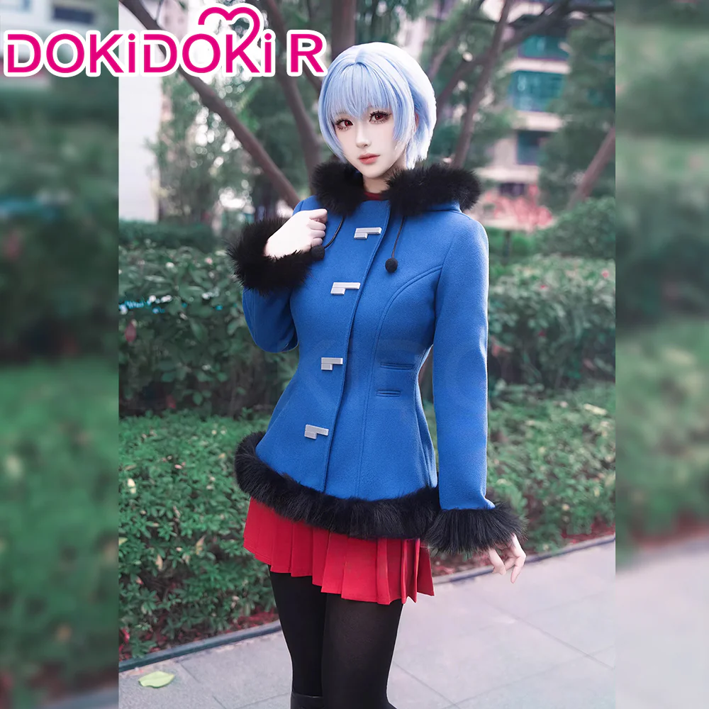 【In Stock】【Size S-2XL】DokiDoki-R Anime Cosplay Blue Costume Red Dress Winter Wear - Image 2