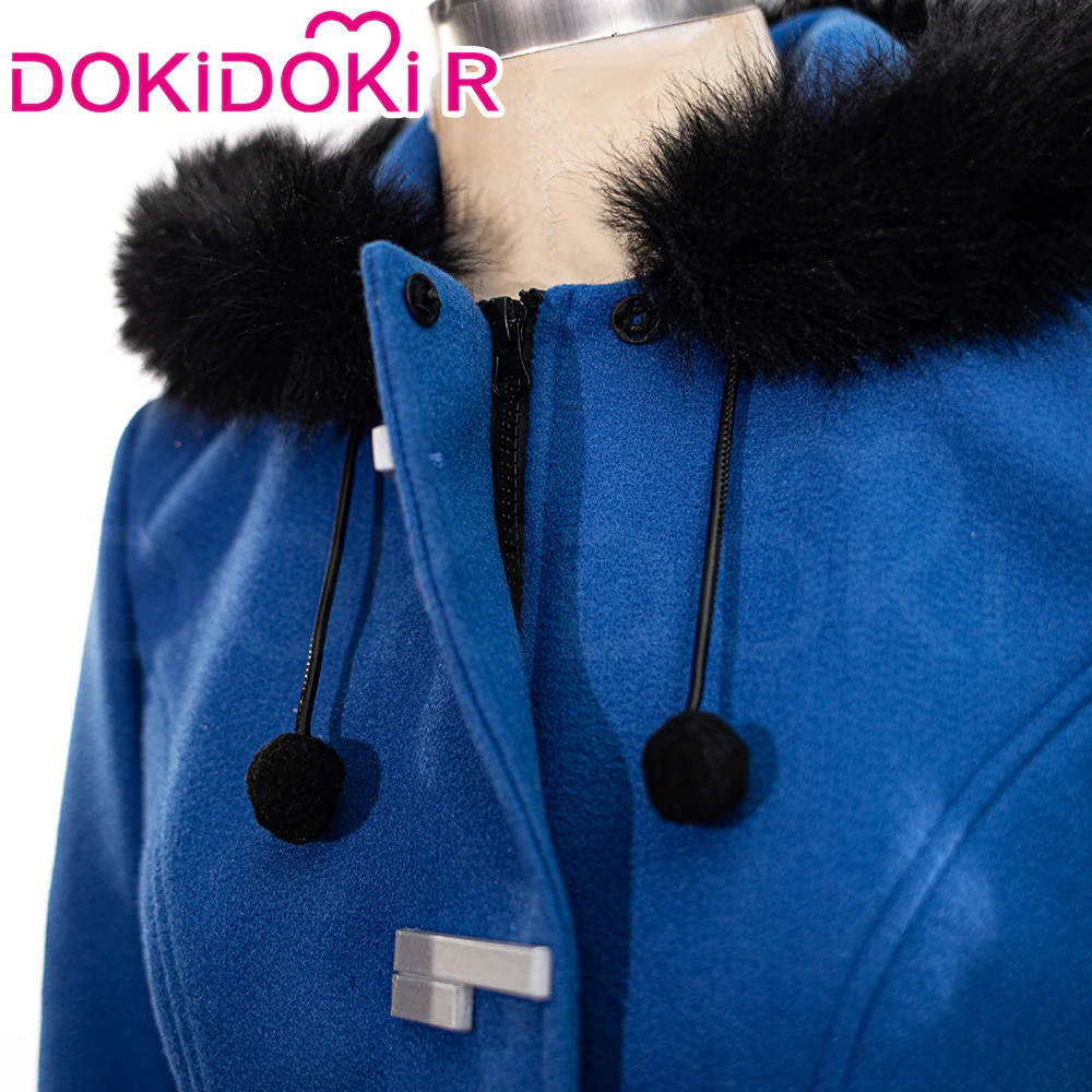 【In Stock】【Size S-2XL】DokiDoki-R Anime Cosplay Blue Costume Red Dress Winter Wear - Image 7