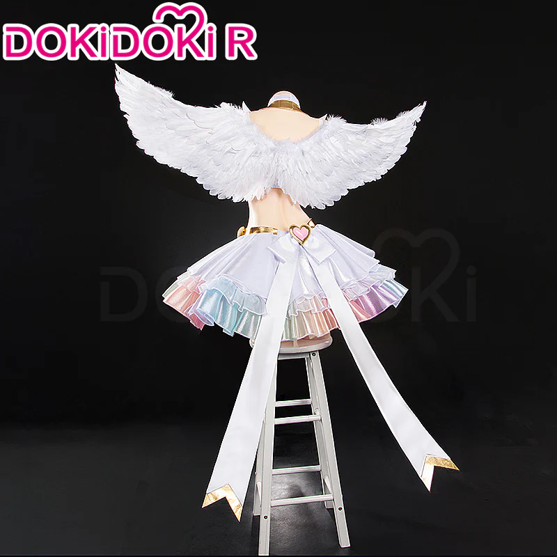 【Costume Ready For Ship】【Size S-2XL】DokiDoki-R Anime Cosplay Costume White Angel Dress Pink Heart - Image 2
