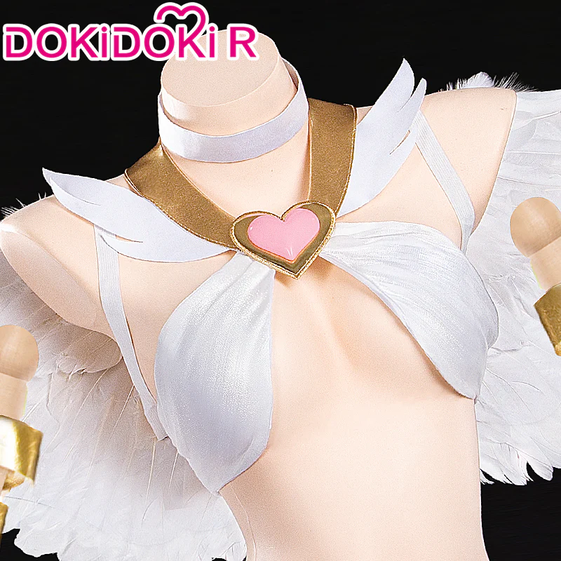 【Costume Ready For Ship】【Size S-2XL】DokiDoki-R Anime Cosplay Costume White Angel Dress Pink Heart - Image 3