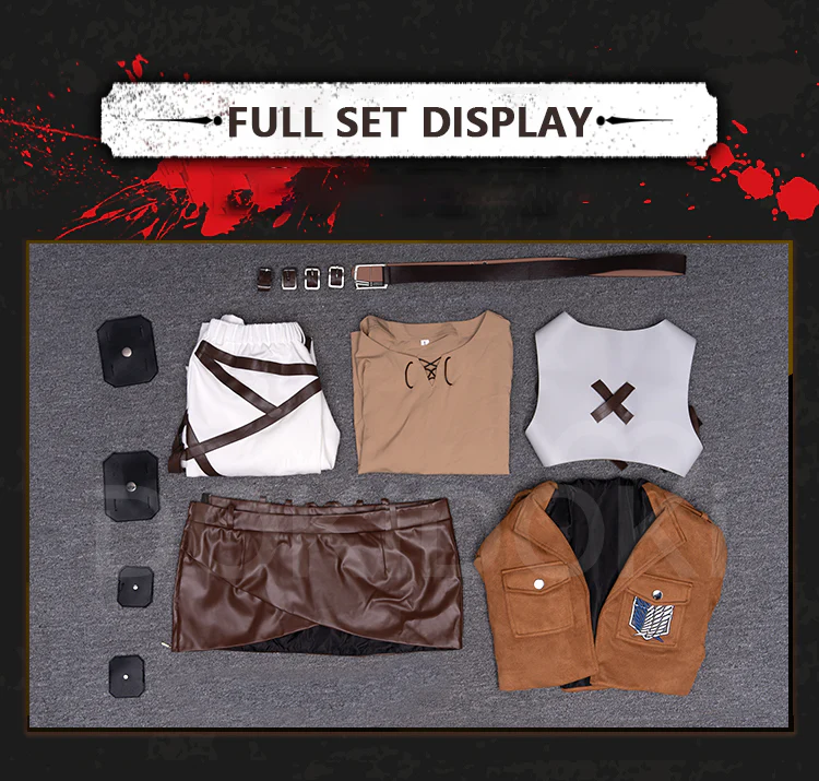 【Size S-3XL】 DokiDoki-R Anime Cosplay Brown Belt Uniform Costume - Image 8