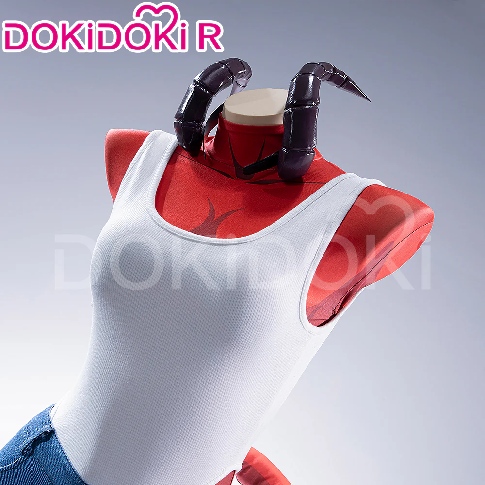【Size S-2XL】DokiDoki-R Game Cosplay Costume Red Bodysuit Devil With Tail - Image 3