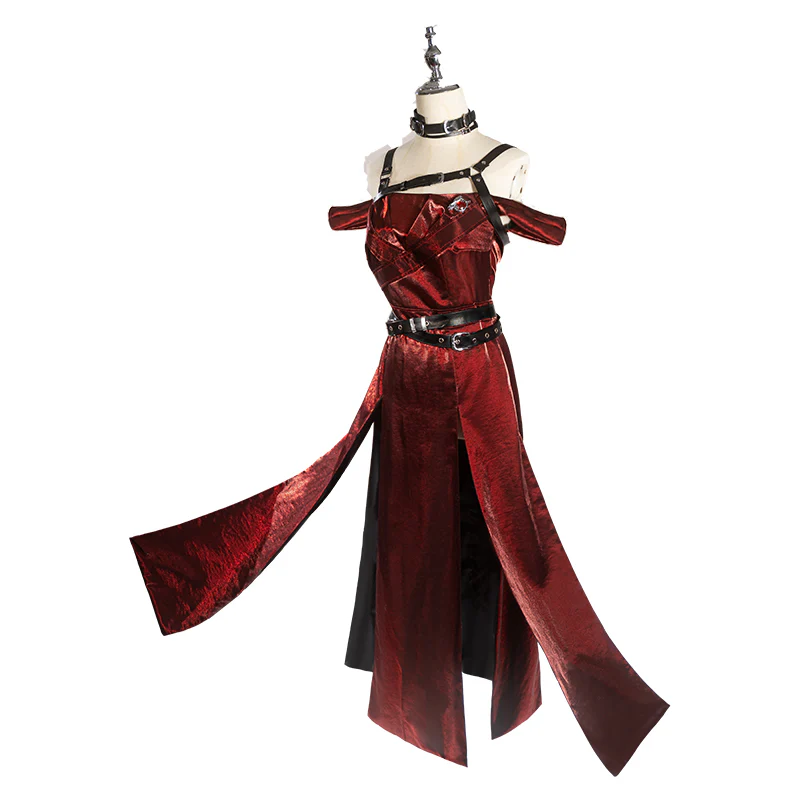 【Partially Ready For Ship】【Size S-2XL】DokiDoki-R Game Love and Deepspace Cosplay Main Character MC Costume Enchanting Veil Red Dress Sylus - Image 7