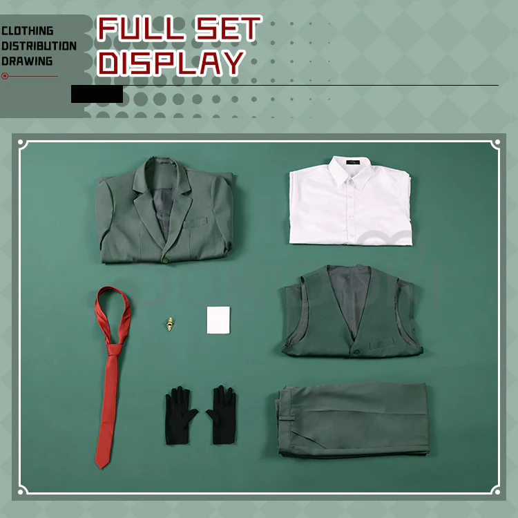 【 Ready For Ship】【Size S-2XL】DokiDoki-SR Anime Cosplay Dad Costume Green Suit - Image 7