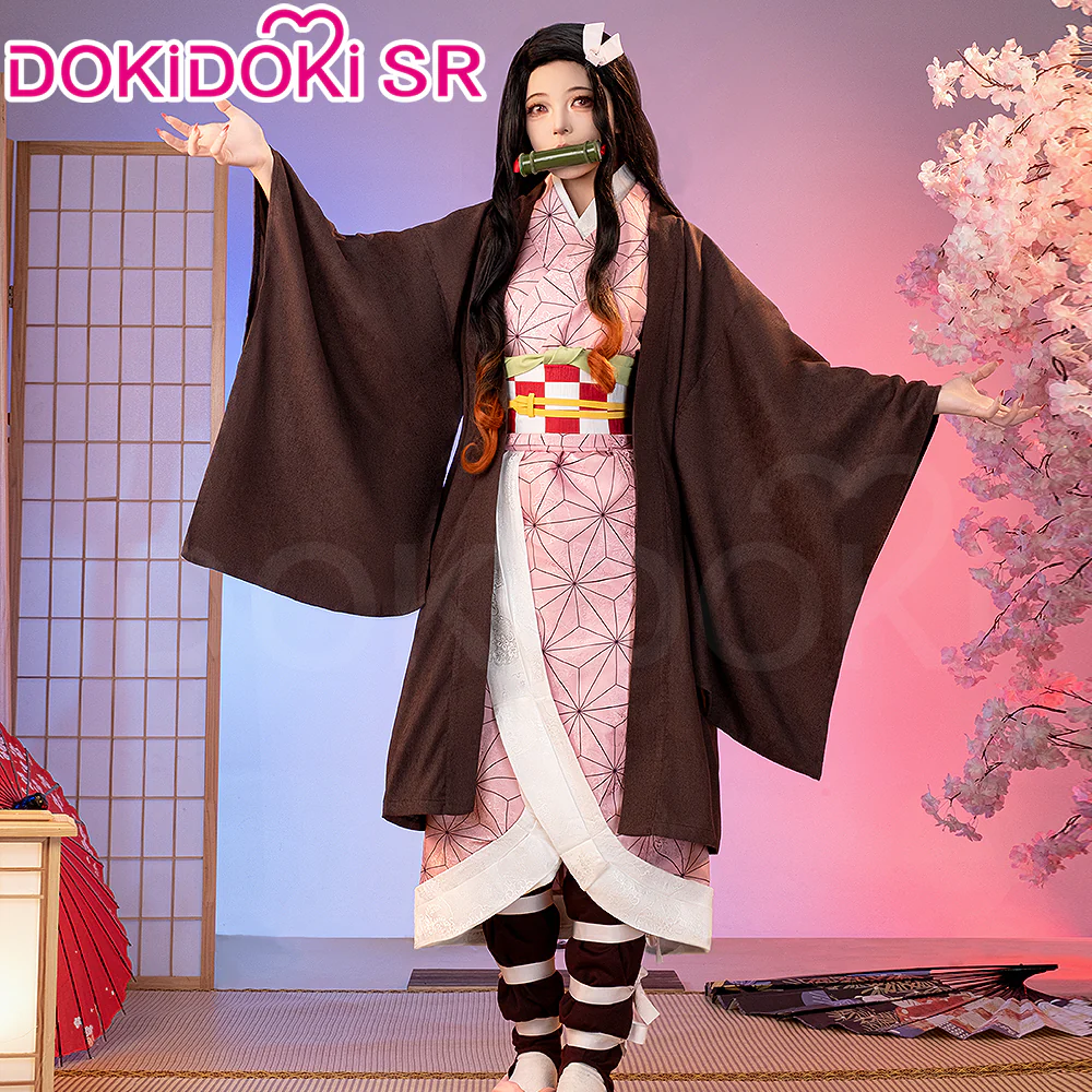 【Partially Ready For Ship】【Size XS-XL】DokiDoki-SR Anime Cosplay Costume Women Pink Kimono Black Coat Halloween - Image 2