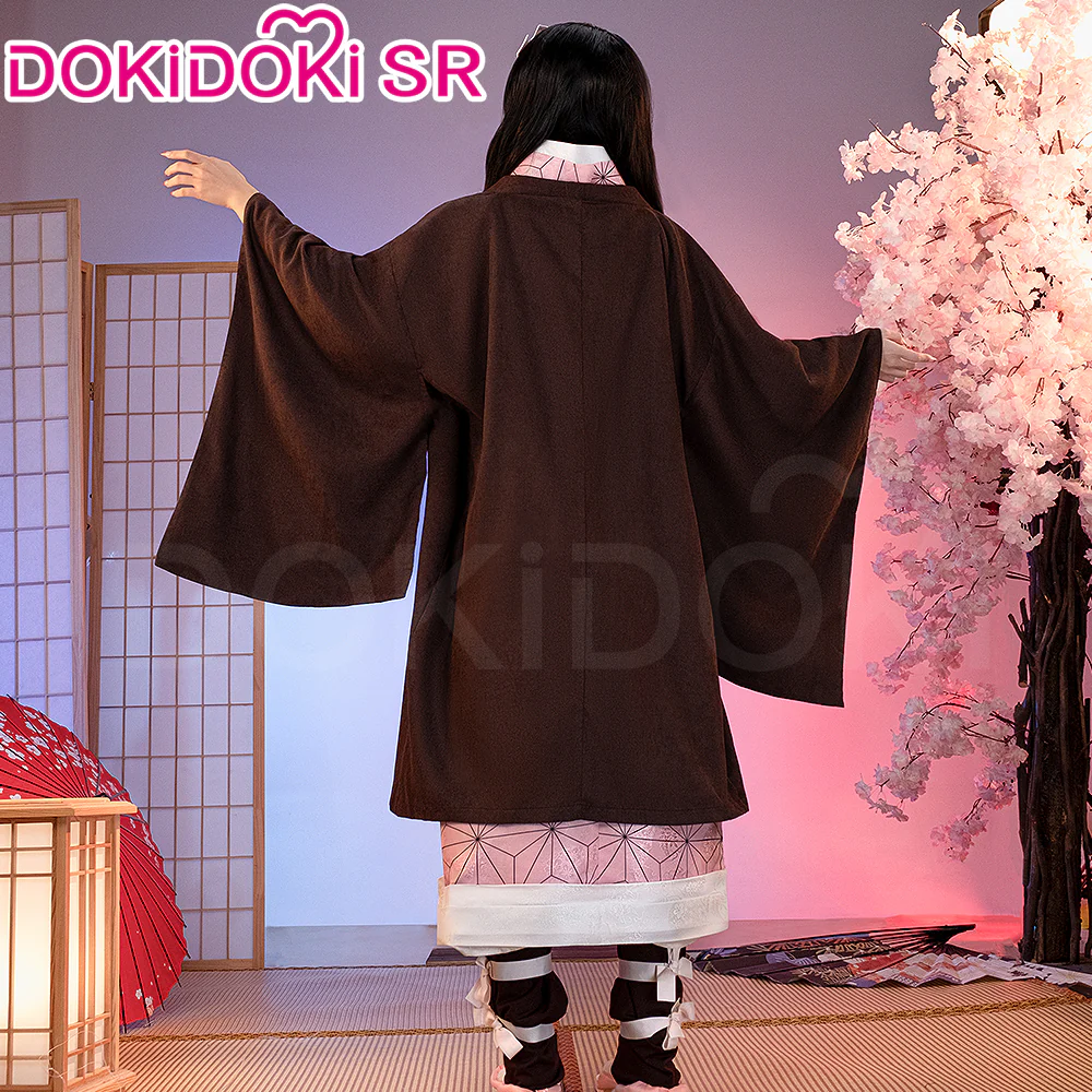 【Partially Ready For Ship】【Size XS-XL】DokiDoki-SR Anime Cosplay Costume Women Pink Kimono Black Coat Halloween - Image 4