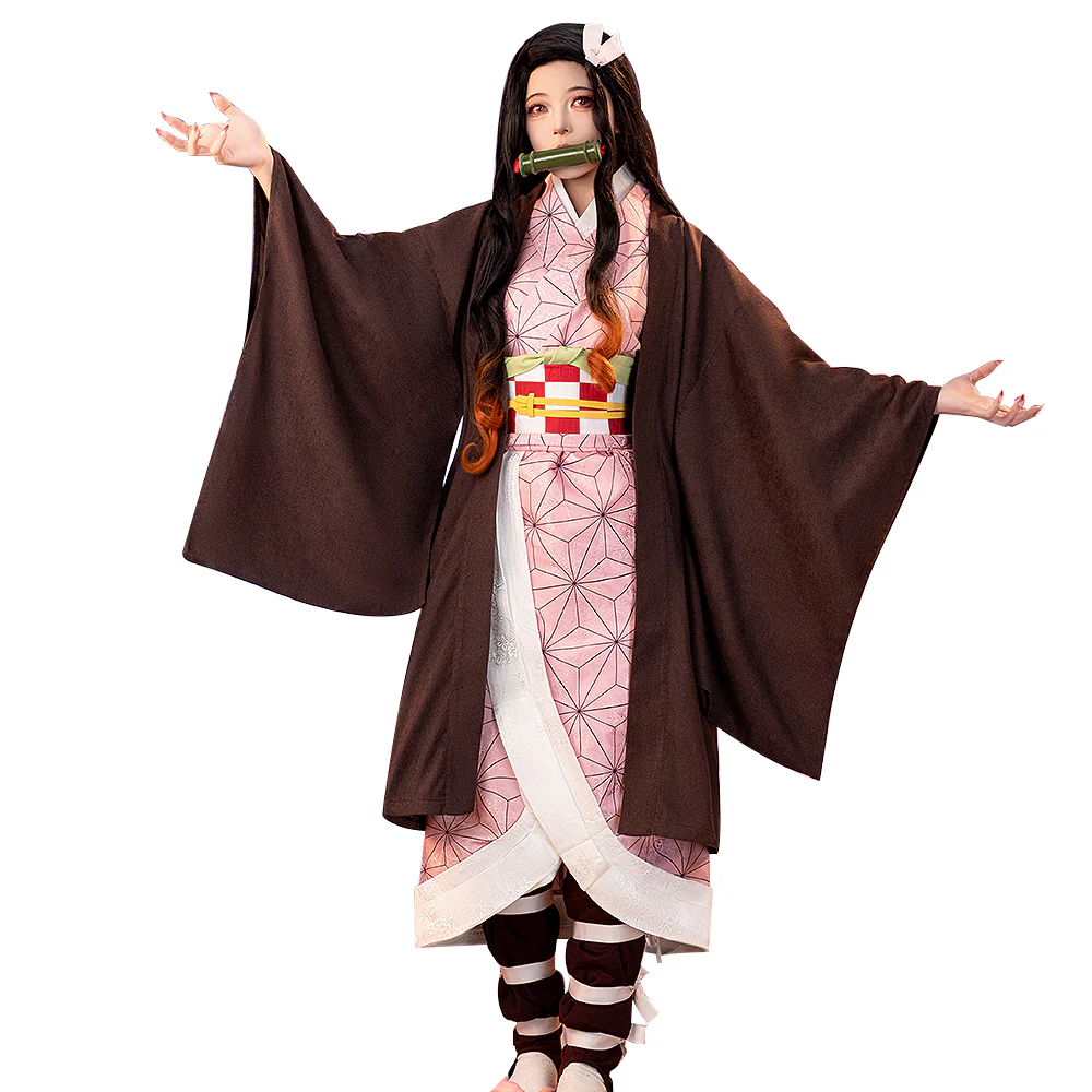 【Partially Ready For Ship】【Size XS-XL】DokiDoki-SR Anime Cosplay Costume Women Pink Kimono Black Coat Halloween - Image 5