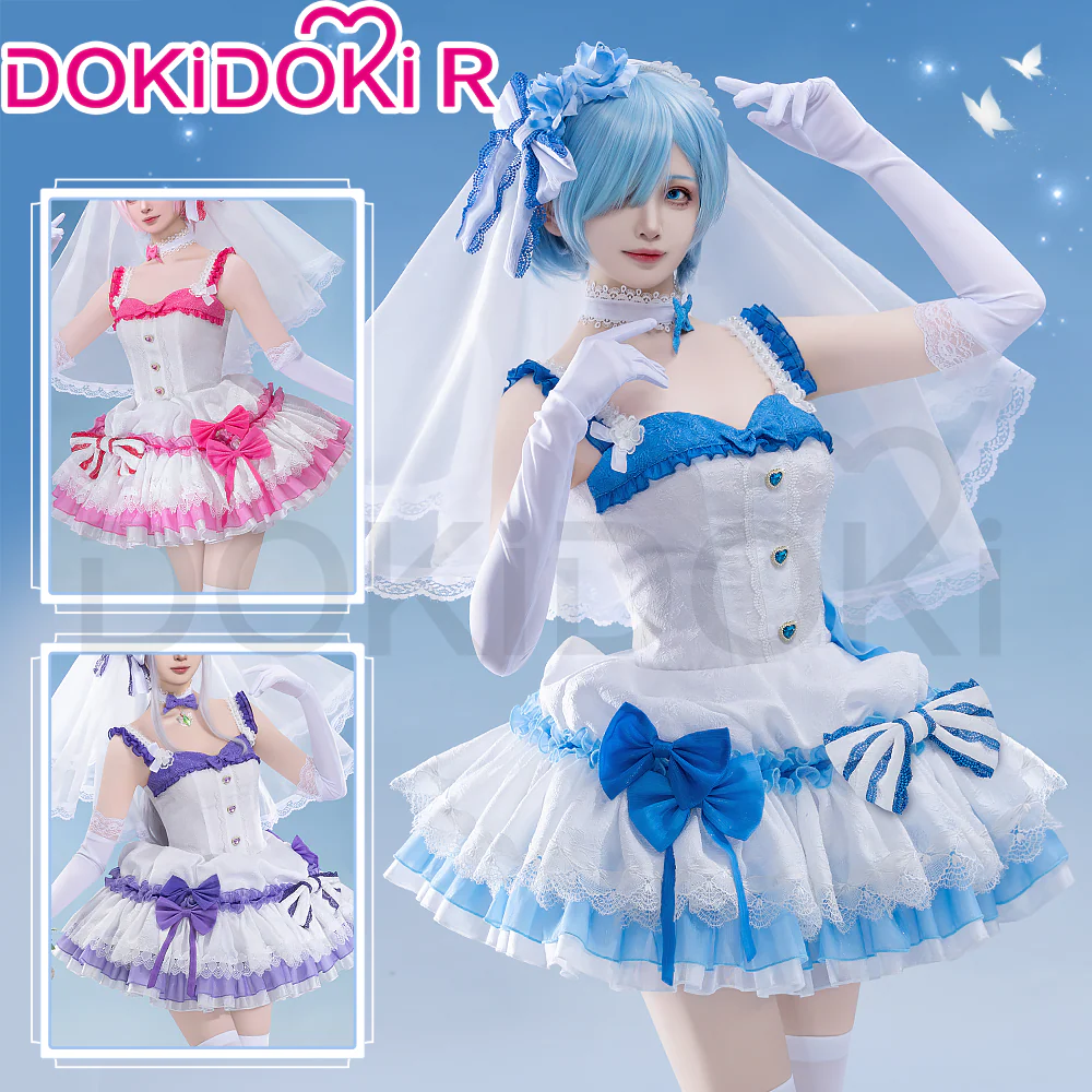 【In Stock】【Size S-2XL】DokiDoki-R Anime Cosplay Costume Light Blue / Pink / Purple Dress - Image 2
