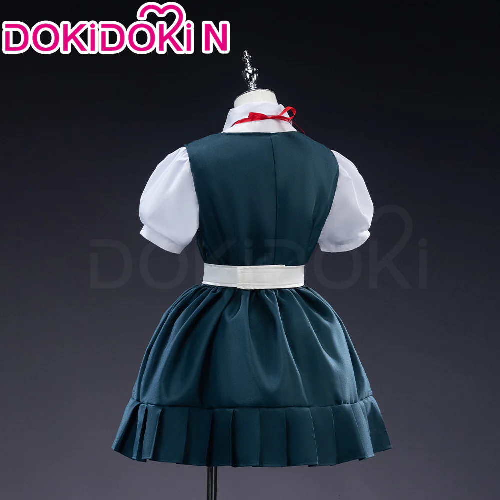 【Size S-3XL】DokiDoki-N Game Cosplay Green Red Bow Cute Costume School Uniform - Image 2