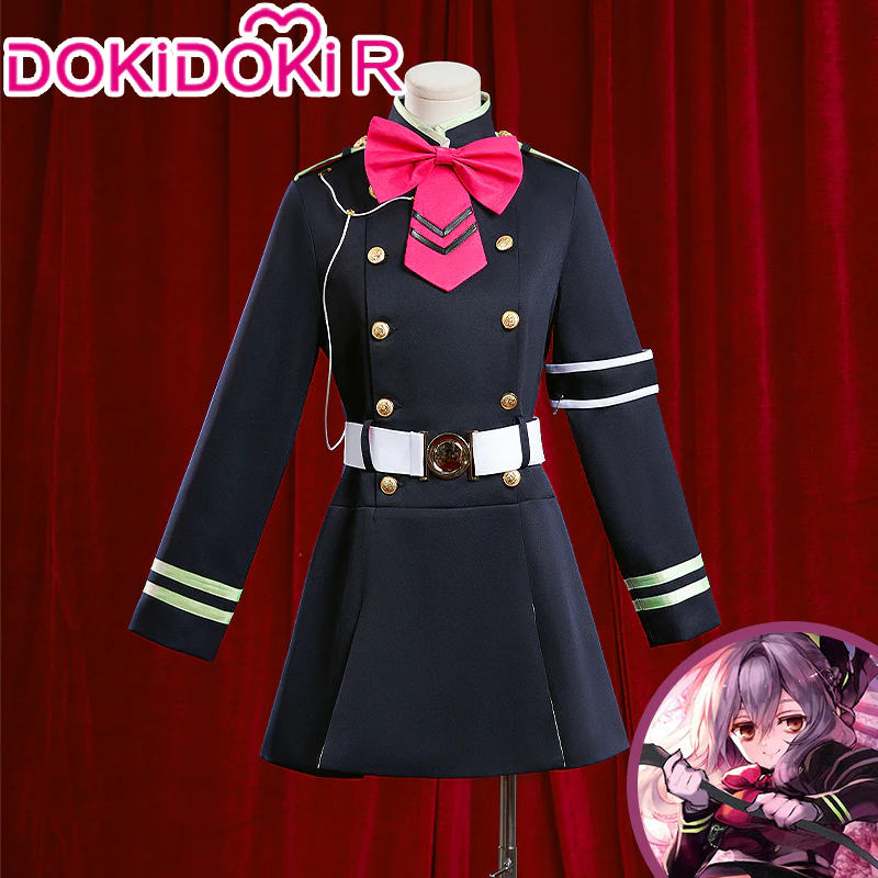 【Size XS-2XL】DokiDoki-R Anime Seraph of the End Cosplay Shinoa Hiiragi Costume / Wig