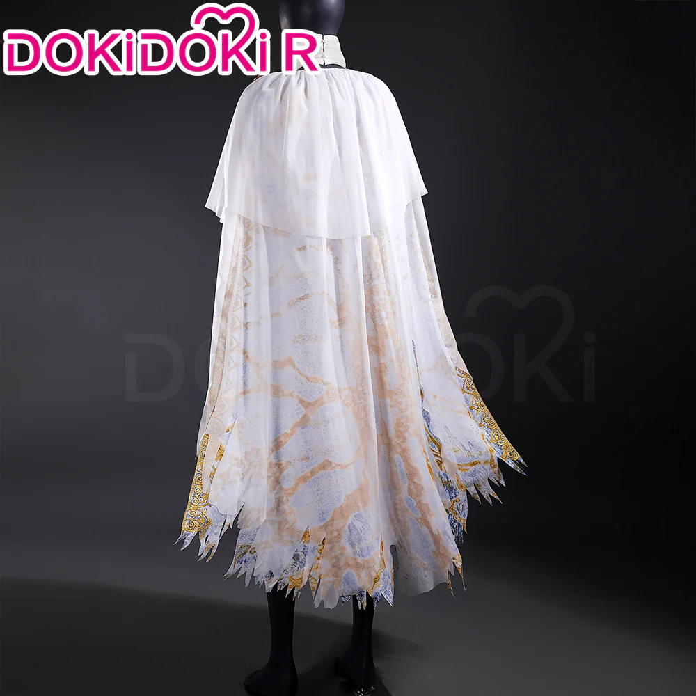 【Size S-3XL】DokiDoki-R Game Cosplay Costume White Golden Dress Dawn - Image 2