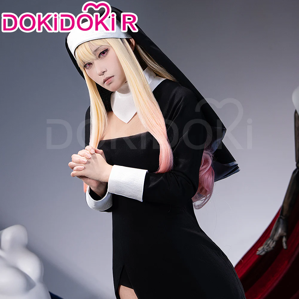 【Ready For Ship】【Size S-3XL】DokiDoki-R Manga Anime Cosplay Kiitagaawa Maariin Costume White Black Dress Nun Halloween - Image 10