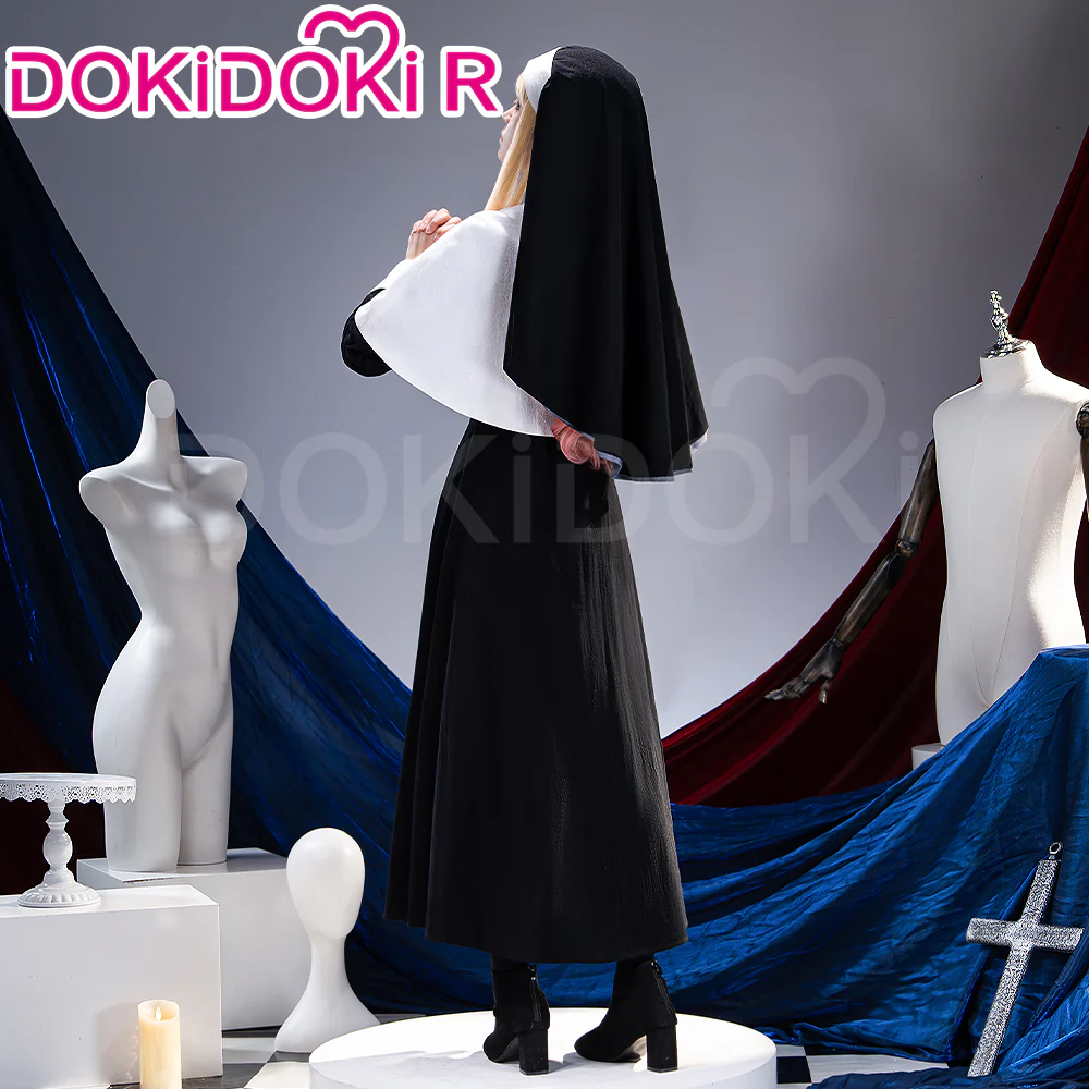 【Ready For Ship】【Size S-3XL】DokiDoki-R Manga Anime Cosplay Kiitagaawa Maariin Costume White Black Dress Nun Halloween - Image 7
