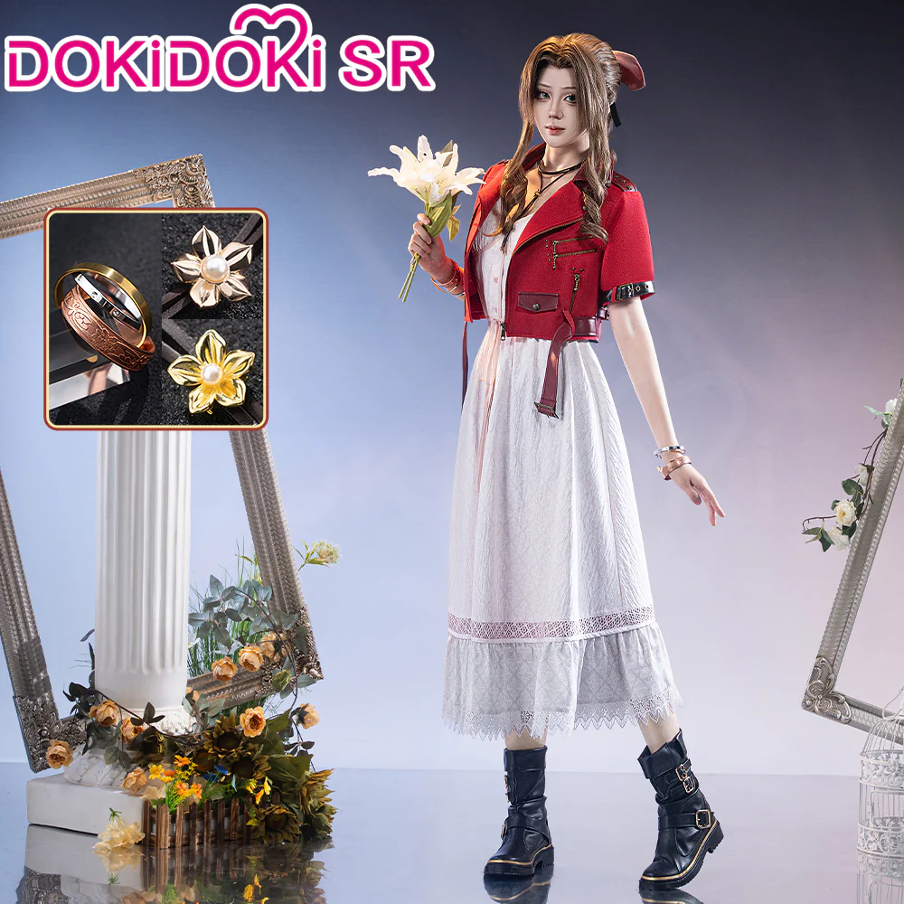 【Partial Ready For Ship】【Size S-3XL】DokiDoki-SR Game Cosplay Costume Red Coat White Dress