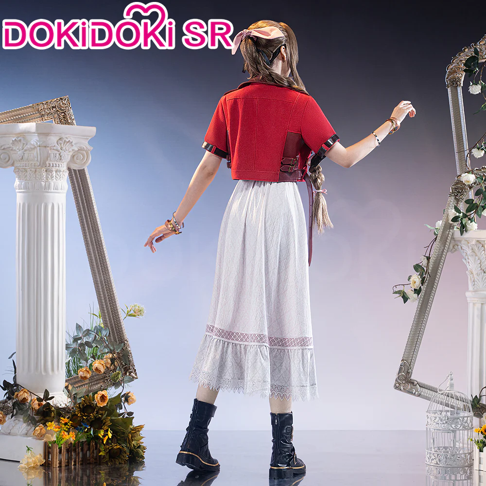 【Partial Ready For Ship】【Size S-3XL】DokiDoki-SR Game Cosplay Costume Red Coat White Dress - Image 3