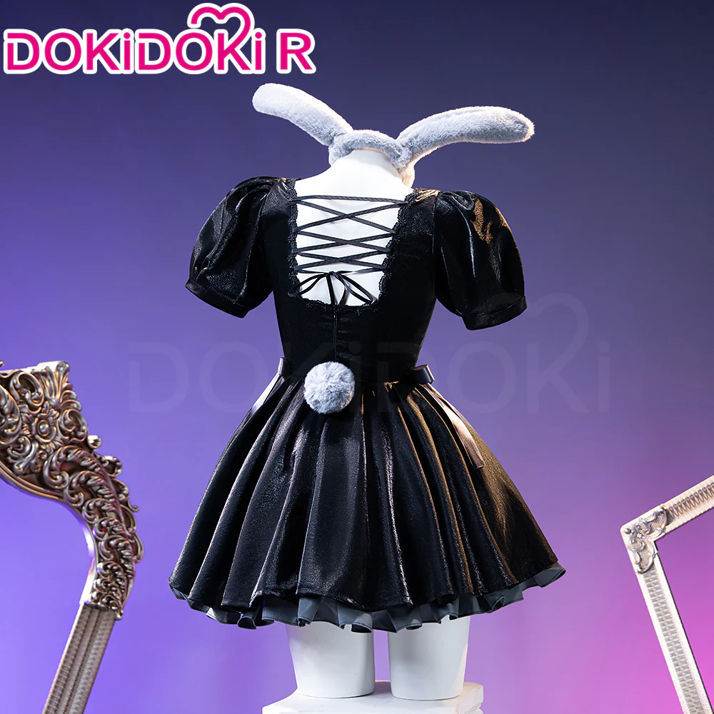 【In Stock】DokiDoki-R Anime Music Video Cosplay Female Black Costume Dress 3rd Anniversary Cafe Rabbit Headwear - Image 3