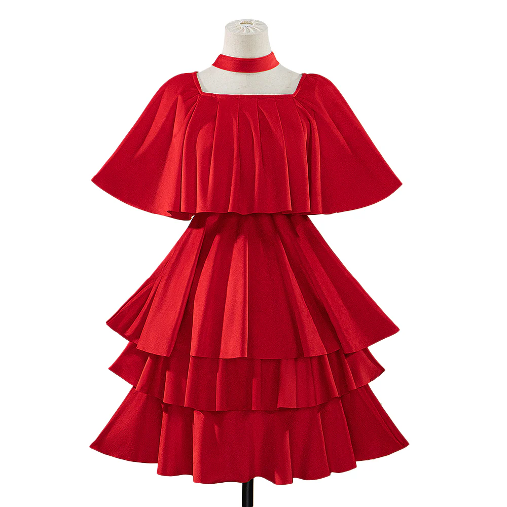【Partially Ready For Ship】【Size XS-2XL】DokiDoki-R Anime Cosplay Friiereen Costume Red Dress - Image 5